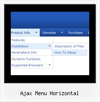 Ajax Menu Horizontal Mouseover Javascript Drop Down