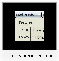 Coffee Shop Menu Templates Hover Fade