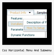 Css Horizontal Menu And Submenu Navigation Menu Bar