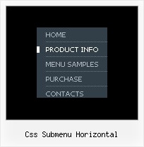 Css Submenu Horizontal Javascript Onmouseover Example