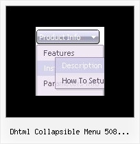 Dhtml Collapsible Menu 508 Compliance Dhtml Cascading Horizontal