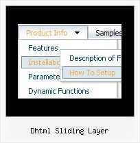 Dhtml Sliding Layer Javascript Rolldown Menu Example