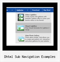 Dhtml Sub Navigation Examples Popup Menu Html Code