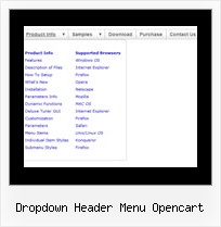 Dropdown Header Menu Opencart Tree With Javascript