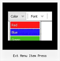 Ext Menu Item Press Mouse Over Effects Examples