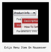 Extjs Menu Item On Mouseover Menu Javascript Scroll