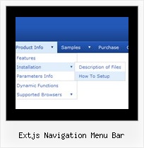 Extjs Navigation Menu Bar Dropdown Script