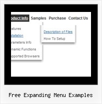 Free Expanding Menu Examples Horizontal Popup Menu With Javascript