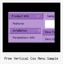 Free Vertical Css Menu Sample Script For Drag Down Menus