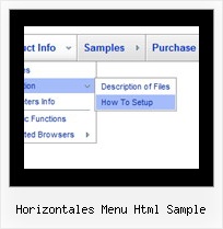 Horizontales Menu Html Sample Css Menu Rollover
