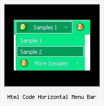 Html Code Horizontal Menu Bar Javascript Expand