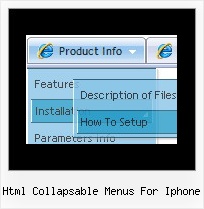 Html Collapsable Menus For Iphone Dhtml Navigation Bar With Icons