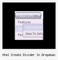 Html Create Divider In Dropdown Pop Down Menu Html