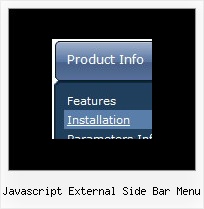 Javascript External Side Bar Menu Mouseover Foldout Menu
