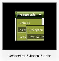 Javascript Submenu Slider Drop Down Mouse Over Navigation Example