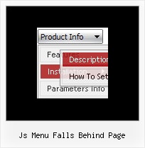 Js Menu Falls Behind Page Javascript Rollover Menu Submenu Horizontal