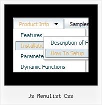 Js Menulist Css Javascript For Cascading Menu