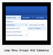 Jump Menu Groups And Submenus Menu And Button