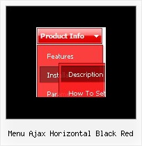 Menu Ajax Horizontal Black Red Menu Horizontal Frame