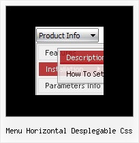 Menu Horizontal Desplegable Css Mouse Over Pull Down Menu Javascript