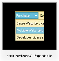 Menu Horizontal Expandible Website Menu Sample