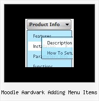 Moodle Aardvark Adding Menu Items Drop Down Menus Using