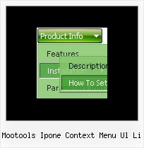 Mootools Ipone Context Menu Ul Li Horizontal Dhtml Menu