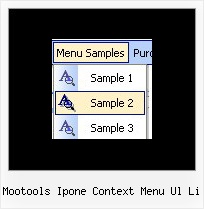 Mootools Ipone Context Menu Ul Li Html Script Floating Examples