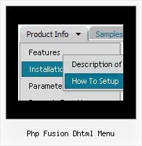 Php Fusion Dhtml Menu Pull Down Menu How To Samples On Rollover
