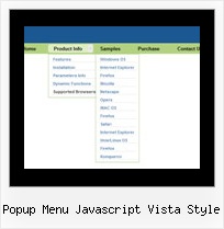 Popup Menu Javascript Vista Style Horizontal Scroll Javascript