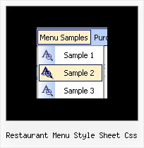 Restaurant Menu Style Sheet Css Dhtml List Menu