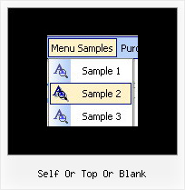 Self Or Top Or Blank Navigation Bar And Pop Up Menu