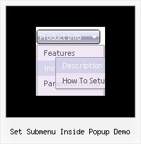 Set Submenu Inside Popup Demo Javascript Menu Navigation