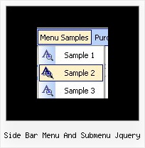 Side Bar Menu And Submenu Jquery Example Script Sliding Menu Bar