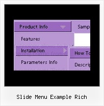 Slide Menu Example Rich Fly Out Menus Example