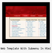 Web Template With Submenu In Html Javascript Html Menu