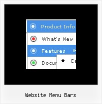 Website Menu Bars Rollover Mouse Drop Down Menu