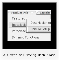 X Y Vertical Moving Menu Flash Web Buttons Creator
