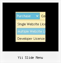 Yii Slide Menu Site Navigation