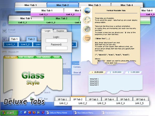 Menu Transparen Sur Dreamviewer Javascript Floating Menu Bar