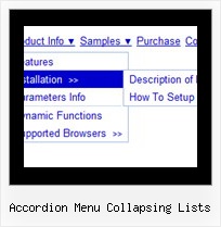 Accordion Menu Collapsing Lists Hover Menu