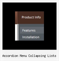 Accordion Menu Collapsing Lists Dynamic Context Menu