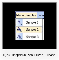 Ajax Dropdown Menu Over Iframe Show Pop Up Menu