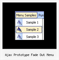 Ajax Prototype Fade Out Menu Javascript Mouse Over Drop Down Menu