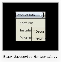 Black Javascript Horizontal Dropdown Menu Onmouseover