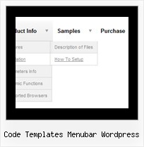 Code Templates Menubar Wordpress Sample Site Menus