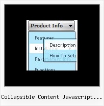 Collapsible Content Javascript With Arrow Pop Up Menu Position