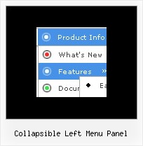 Collapsible Left Menu Panel Dynamic Horizontal Navigation Bar