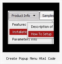 Create Popup Menu Html Code Jscript Menu