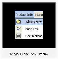 Cross Frame Menu Popup Dynamic Navigation Menu